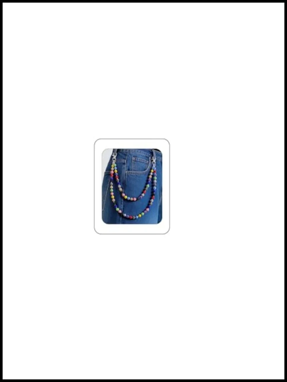 Rhinestone Pocket Chain Wallet Chain Belt Keychain with Lobster Clasp